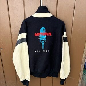 Motown Las Vegas Black and Cream Bomber Jacket